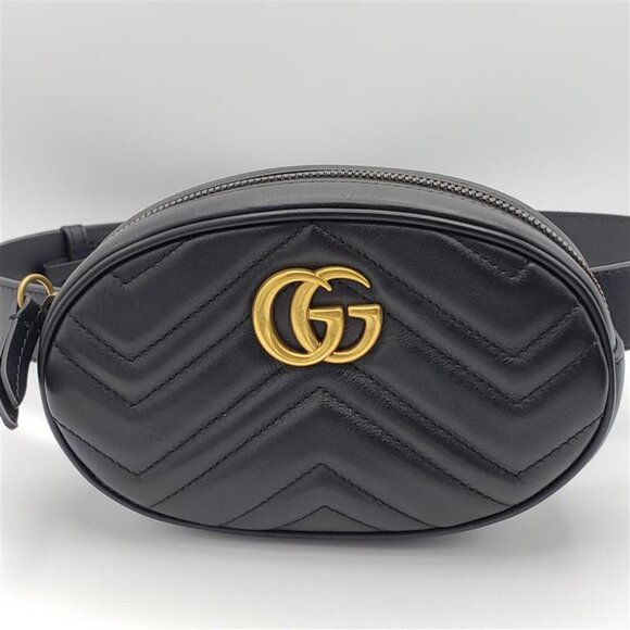 Authentic Gucci GG Marmont Matelassé Belt Bag – Black Leather LC400-030226 - Picture 3 of 16